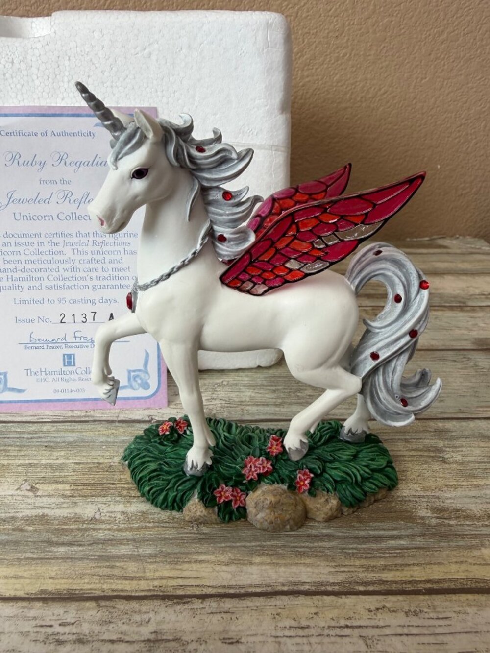 Hamilton Collection Jeweled Reflections Ruby Regalia Unicorn w/Box & COA Vintage - Picture 2 of 16